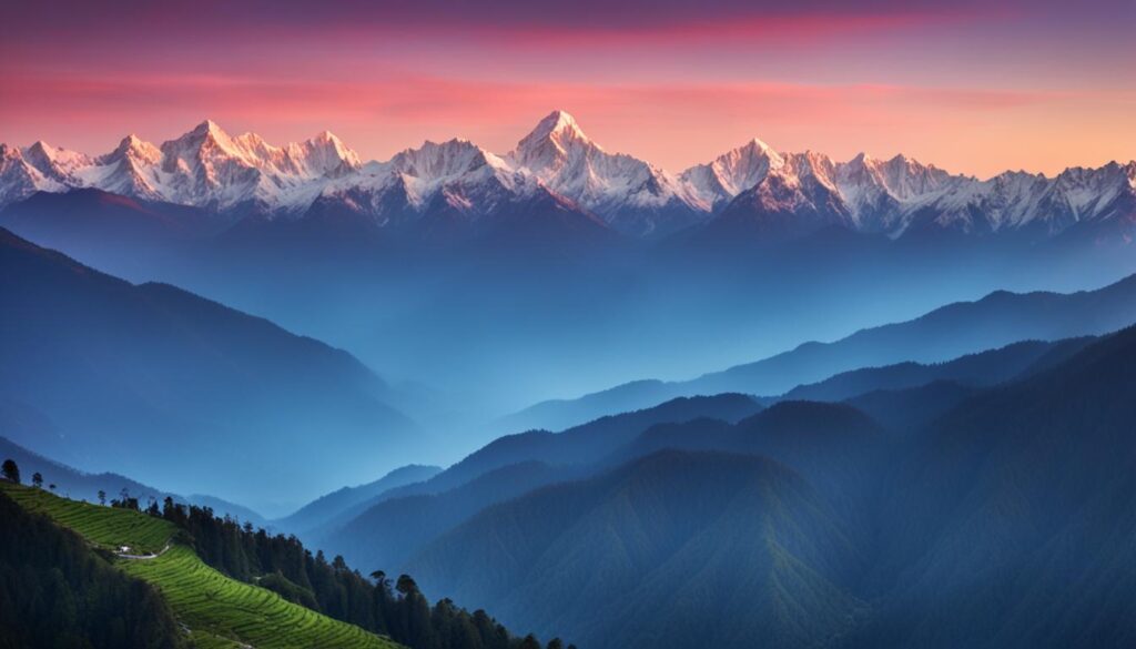 panoramic view of the Eastern Himalayas