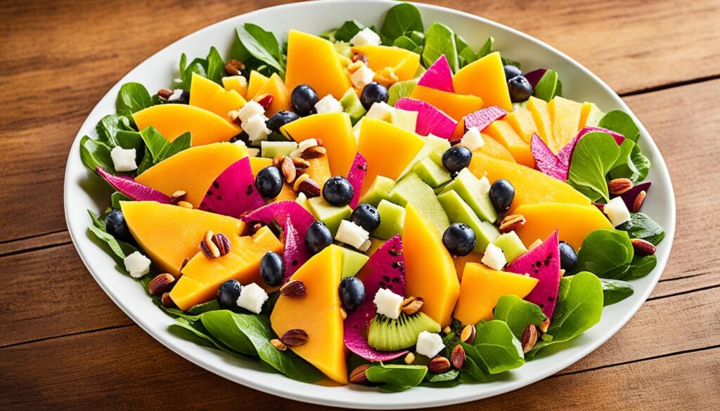 tropical fruits in hawaiian salad