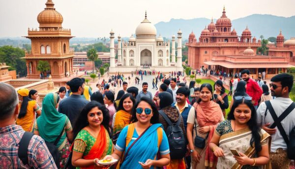 foreign tourists making a trip to India